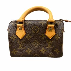 Louis Vuitton Monogram Mini Speedy Bag in Brown with Tan Handles